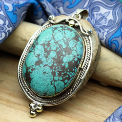Pendentif turquoise bohème...