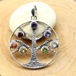 Pendentif 7 chakras arbre...