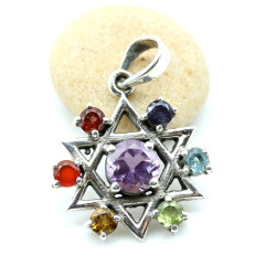 pendentif 7 chakras etoile...
