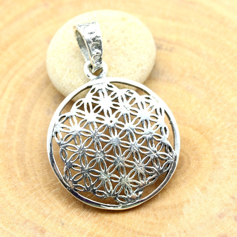 Pendentif Fleur de vie argent - Mosaik bijoux indiens