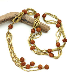 Collier perles rudraskha -...