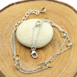 Bracelet argent et pierres citrine - Mosaik bijoux indiens