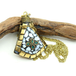 Pendentif fiole résine...