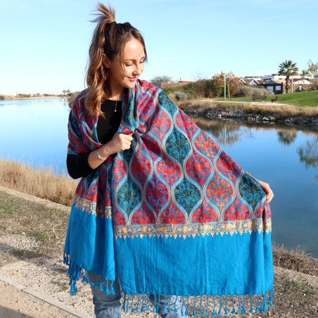 Etole brodée bleue - Mosaik bijoux indiens