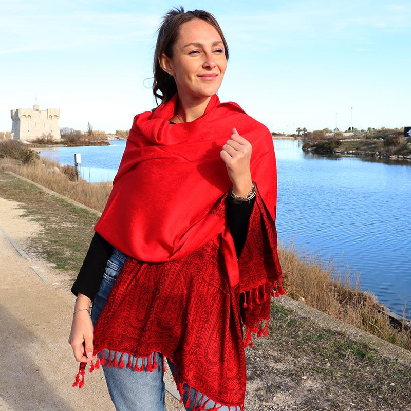 Etole rouge à frise noire - Mosaik bijoux indiens Etole rouge à frise noire - Mosaik bijoux indiens