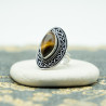 Bague oeil de tigre ethnique - Mosaik bijoux indiens