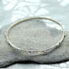 Jonc argent motifs ethniques - Mosaik bijoux indiens