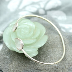 Bracelet argent quartz rose - Mosaik bijoux indiens