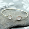 Bracelet argent quartz rose - Mosaik bijoux indiens