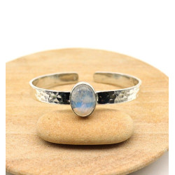 Bracelet argent et pierre de lune - Mosaik bijoux indiens