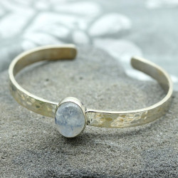 Bracelet argent et pierre de lune - Mosaik bijoux indiens