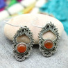 boucle d'oreille pierre cornaline - Mosaik bijoux indiens