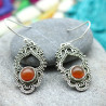 boucle d'oreille pierre cornaline - Mosaik bijoux indiens