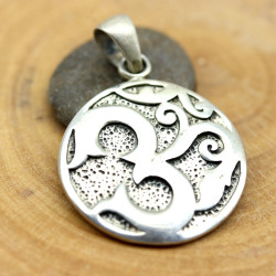 Pendentif aum argent -...