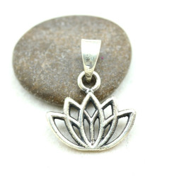 pendentif lotus en argent -...