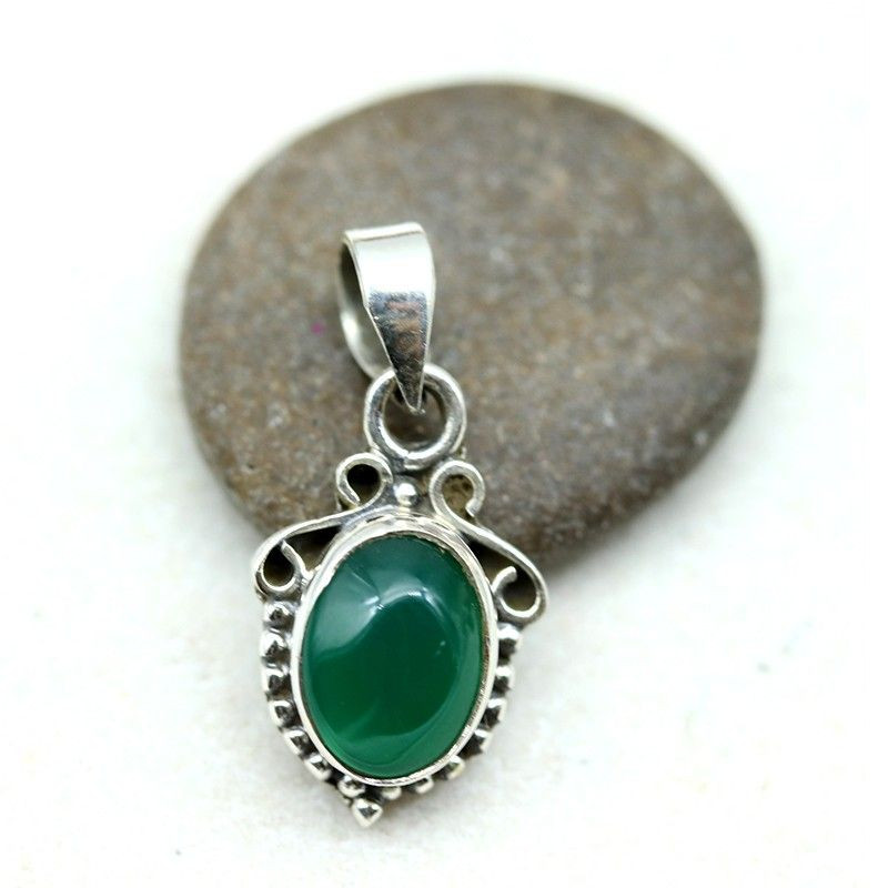 pendentif agate verte - Mosaik bijoux indiens pendentif agate verte - Mosaik bijoux indiens