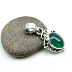pendentif agate verte -...