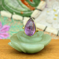 Bague améthyste dorée  -...