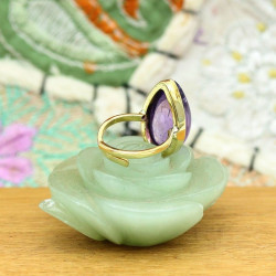 Bague améthyste en laiton