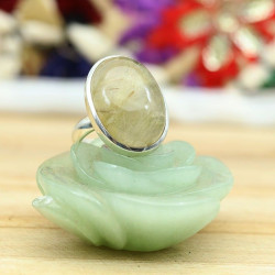 Bague quartz rutile en argent - Mosaik bijoux indiens - e80