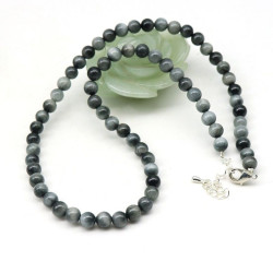 collier oeil de chat 6mm -...