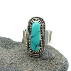 Bague pierre turquoise en...