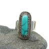 Bague pierre turquoise en argent - Mosaik bijoux indiens
