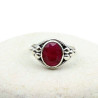 Bague rubis indien en argent - Mosaik bijoux indiens