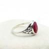 Bague argent pierre rose - Mosaik bijoux indiens
