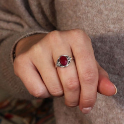 Bague argent pierre rubis...