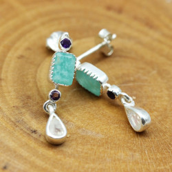 boucle d'oreille pierres -...