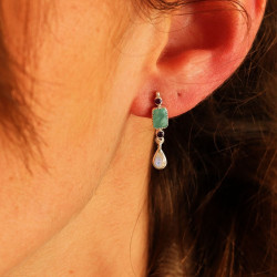boucle d'oreille pierres -...