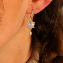Boucles d'oreille 2 pierres...