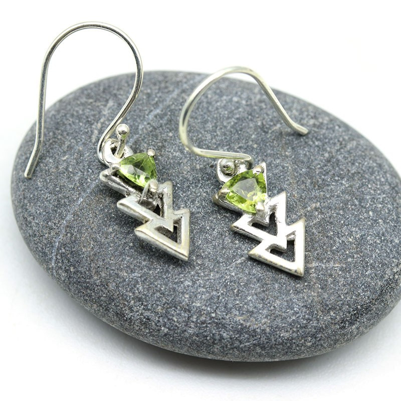 Boucles d'oreille pierre verte - Mosaik bijoux indiens Boucles d'oreille pierre verte - Mosaik bijoux indiens