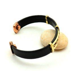 Bracelet cuir et aimants -...