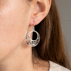 Boucle pendante argent -...
