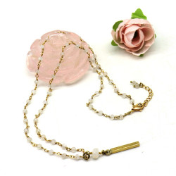 Collier fin pierres de lune...