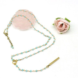 Collier fin calcédoines...