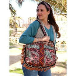 Sac indien tissu brodé -...