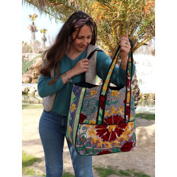 Grand sac bohème cabas -...