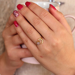 Bague laiton pierre quartz...