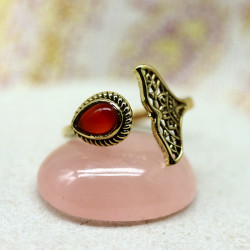 Bague fine dorée pierre...