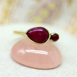 Bague fine dorée pierre...