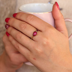 Bague rubellite en laiton -...
