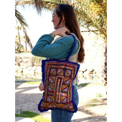 Sac rectangulaire bleu -...