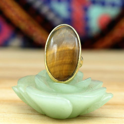 Bague pierre marron -...