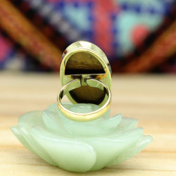 Bague laiton pierre oeil de...