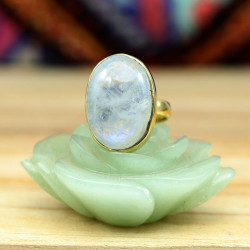 Bague pierre de lune dorée...