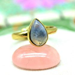 Bague fine dorée pierre...