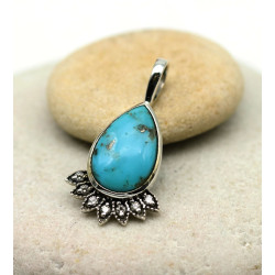 Pendentif argent turquoise...